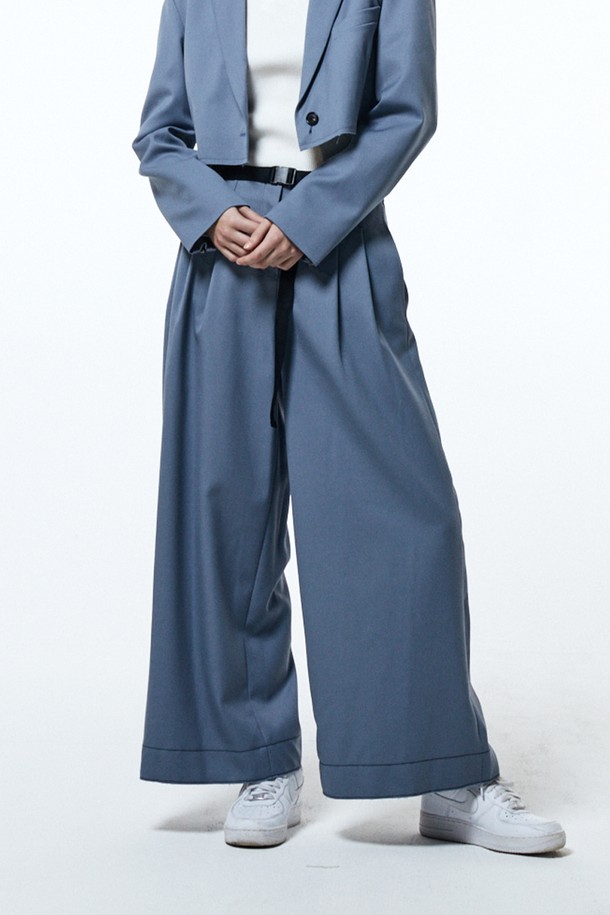 HAUS 072C - 롱/미디팬츠 - SET-UP SIDE PANTS BLUE