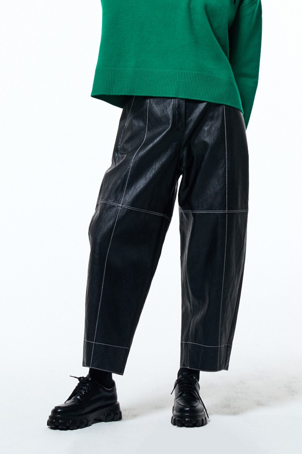 HAUS 072C - 롱/미디팬츠 - BAGGY FIT PANTS BLACK