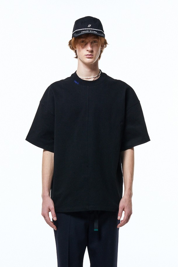 HAUS 072C - 반팔티셔츠 - ZIGZAG NEEDLEPOINT TS BLACK