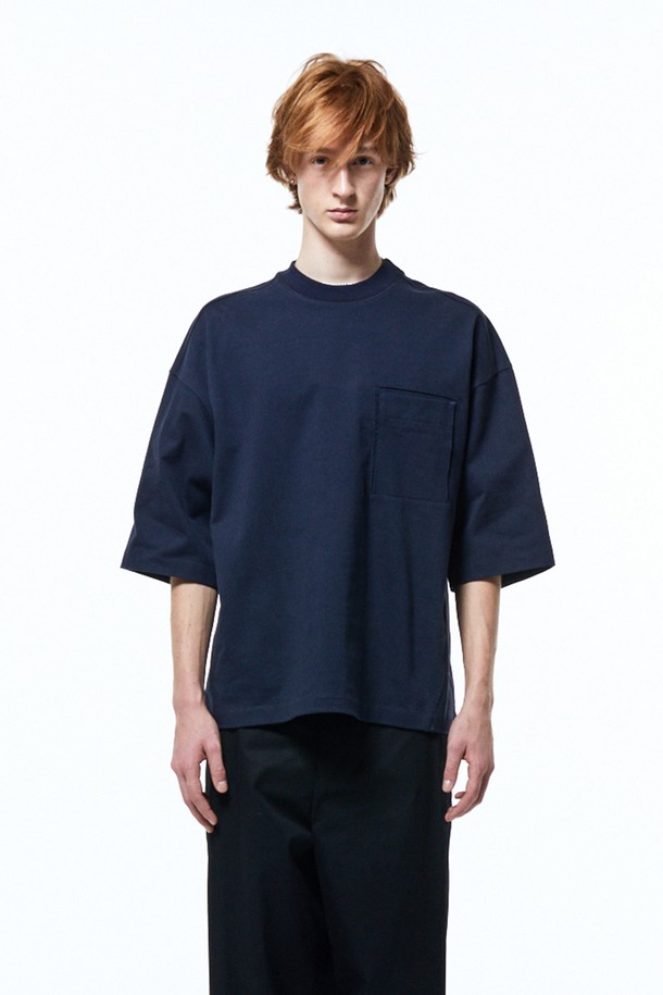 HAUS 072C - 반팔티셔츠 - BIG POCKET T-SHIRTS NAVY