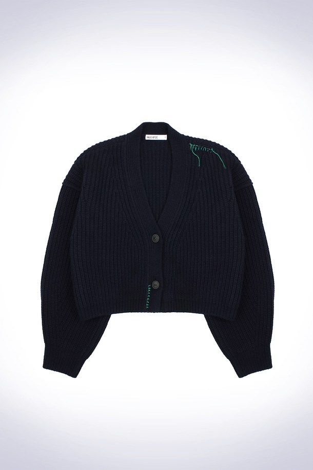 HAUS 072C - 가디건 - OVERSIZE VOLUME CARDIGAN NAVY