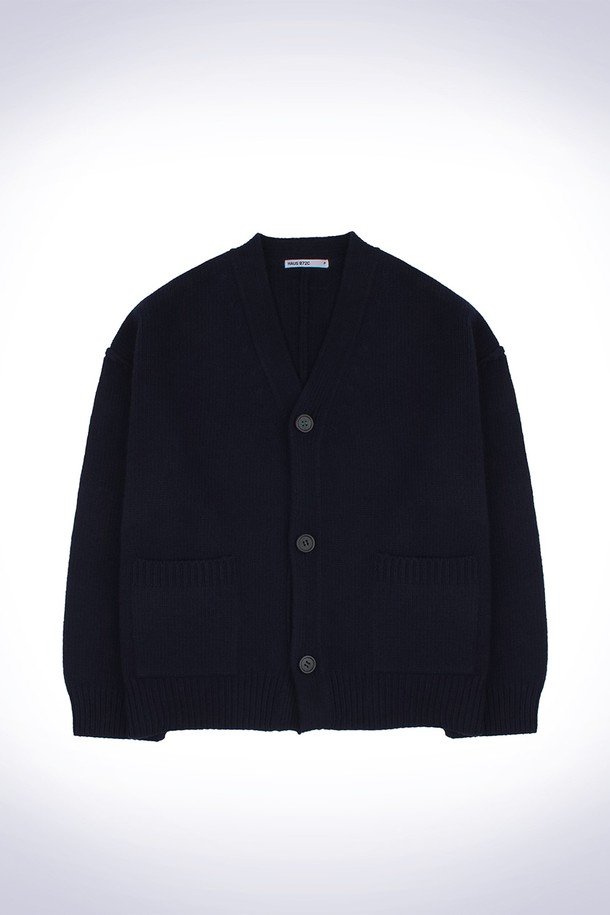 HAUS 072C - 가디건 - OVERFIT GENDERLESS CARDIGAN NAVY