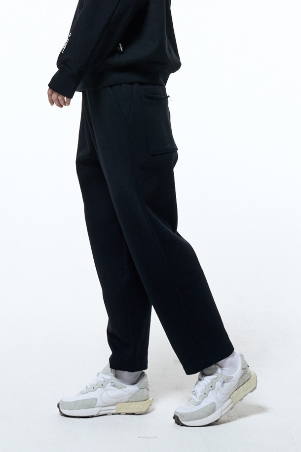 HAUS 072C - 롱/미디팬츠 - TERRY SETUP PANTS BLACK