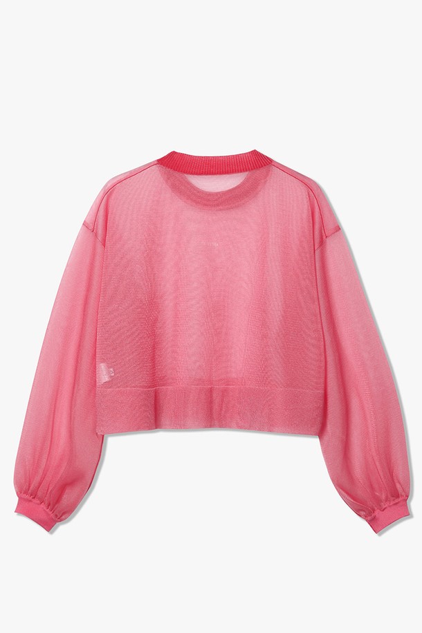 HAUS 072C - 스웨터 - A-LINE SHEER PULLOVER PINK