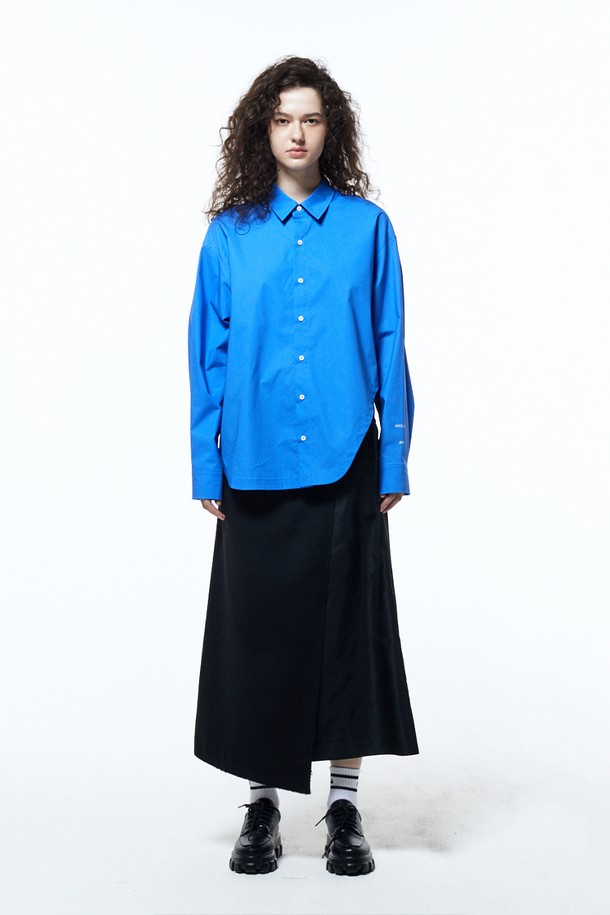 HAUS 072C - 셔츠 - SIDE DETAIL SHIRTS BLUE