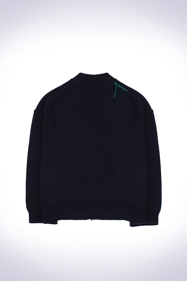 HAUS 072C - 가디건 - OVERFIT GENDERLESS CARDIGAN NAVY