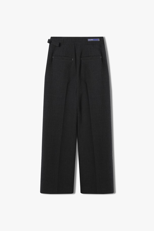 HAUS 072C - 캐주얼팬츠 - ONE TUCK WOOL PANTS DARK GREY