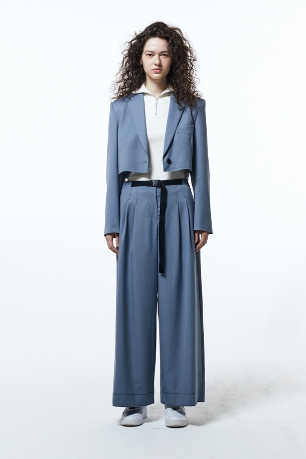 HAUS 072C - 롱/미디팬츠 - SET-UP SIDE PANTS BLUE