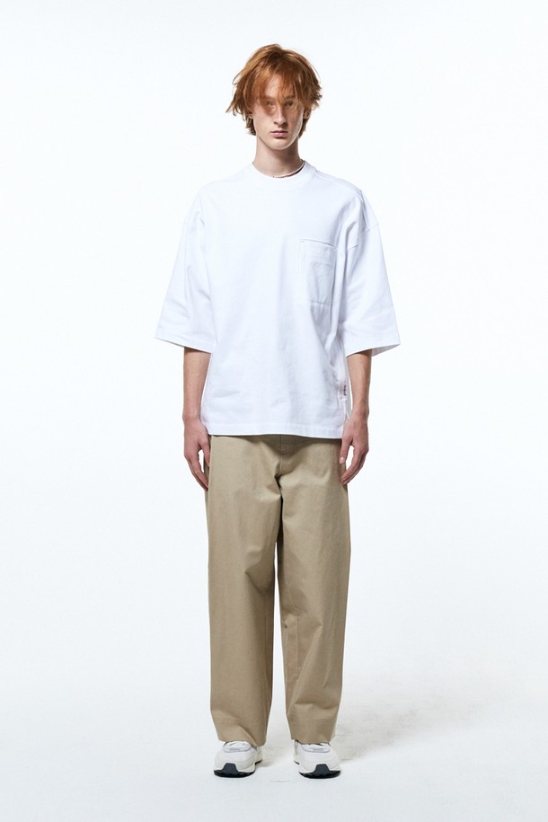 HAUS 072C - 반팔티셔츠 - BIG POCKET T-SHIRTS WHITE