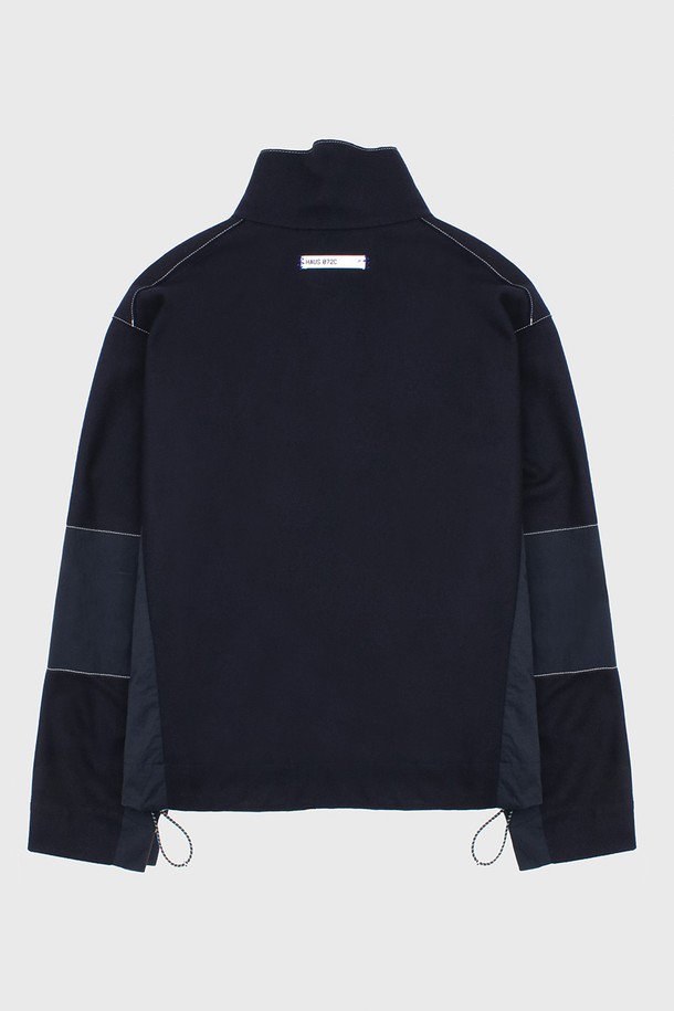 HAUS 072C - 긴소매 티셔츠 - WOOL SETUP TOP NAVY