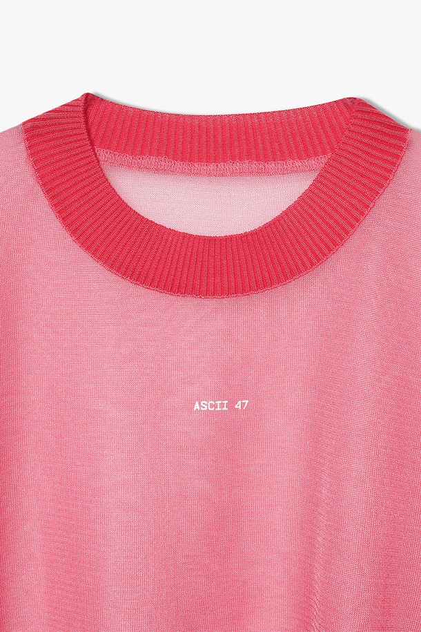 HAUS 072C - 스웨터 - A-LINE SHEER PULLOVER PINK