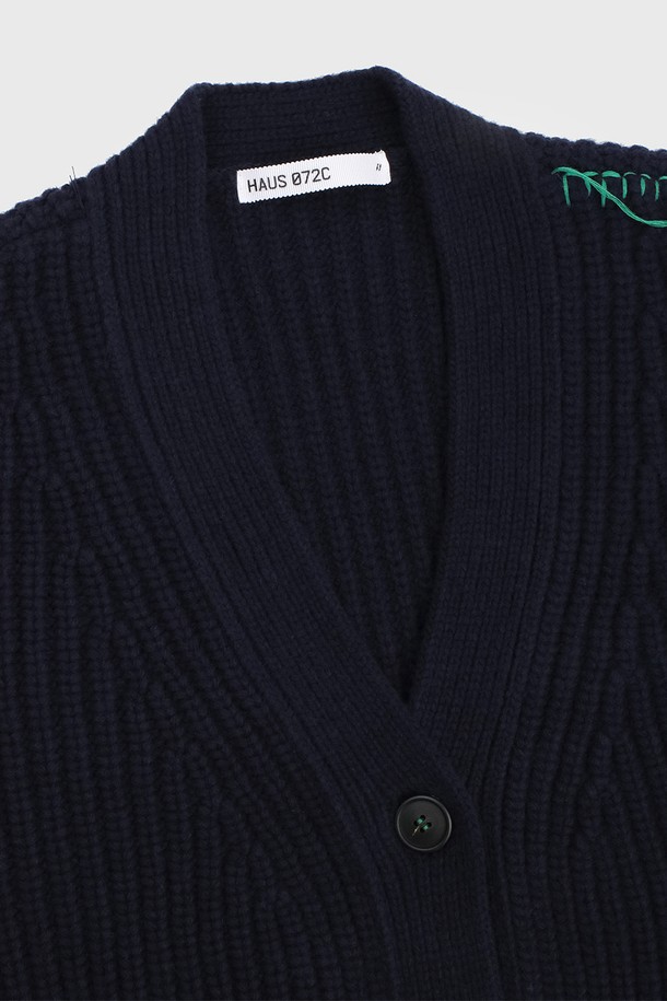 HAUS 072C - 가디건 - OVERSIZE VOLUME CARDIGAN NAVY