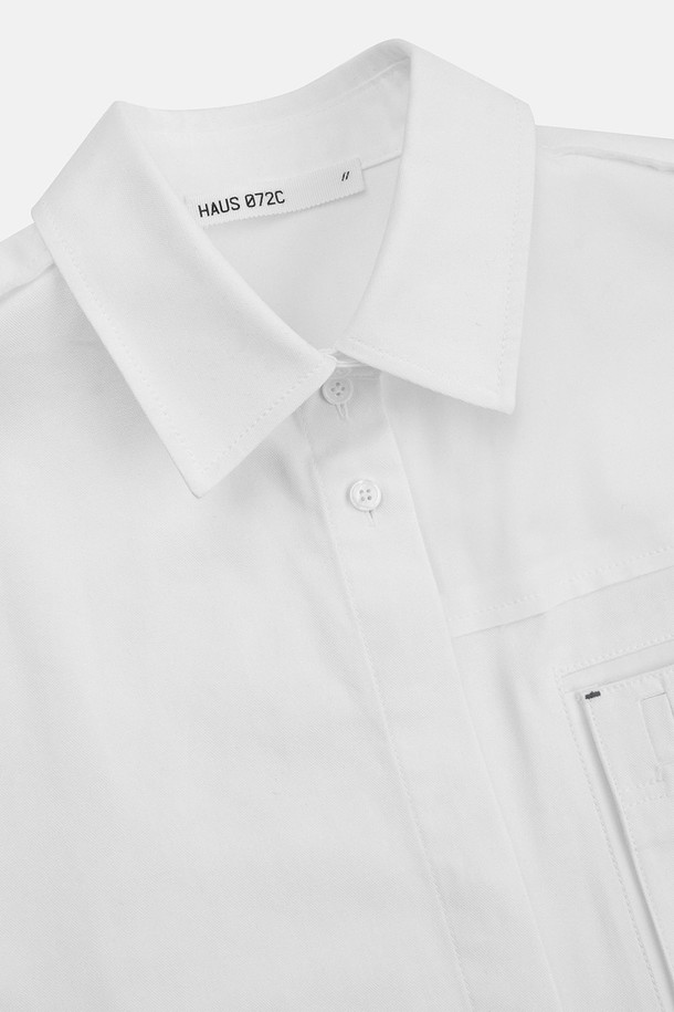 HAUS 072C - 긴소매 원피스 - OVERFIT SHIRTS OPS WHITE