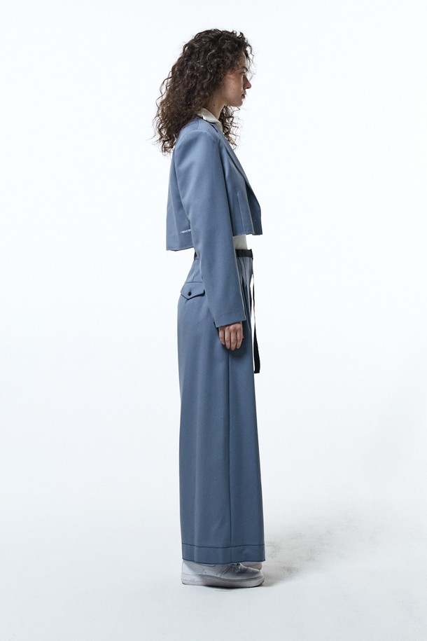 HAUS 072C - 롱/미디팬츠 - SET-UP SIDE PANTS BLUE