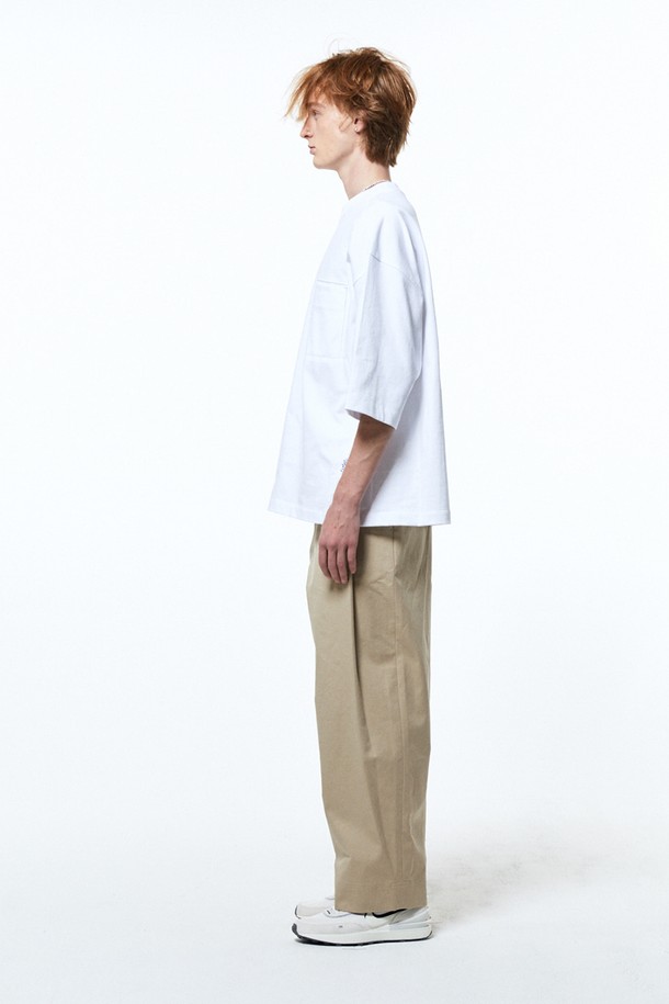 HAUS 072C - 반팔티셔츠 - BIG POCKET T-SHIRTS WHITE