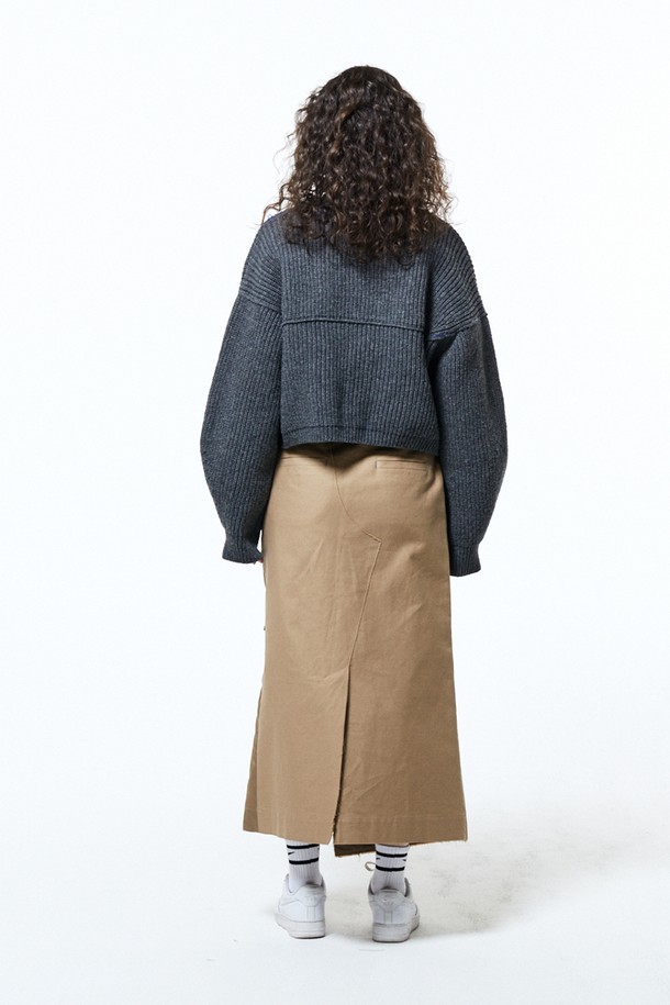 HAUS 072C - 가디건 - OVERSIZE VOLUME CARDIGAN DARK GREY