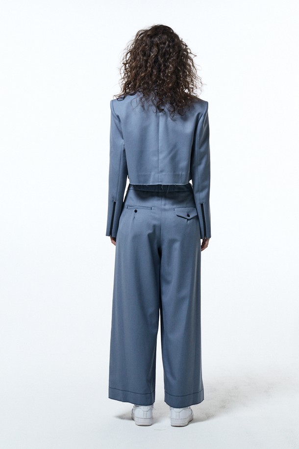 HAUS 072C - 롱/미디팬츠 - SET-UP SIDE PANTS BLUE