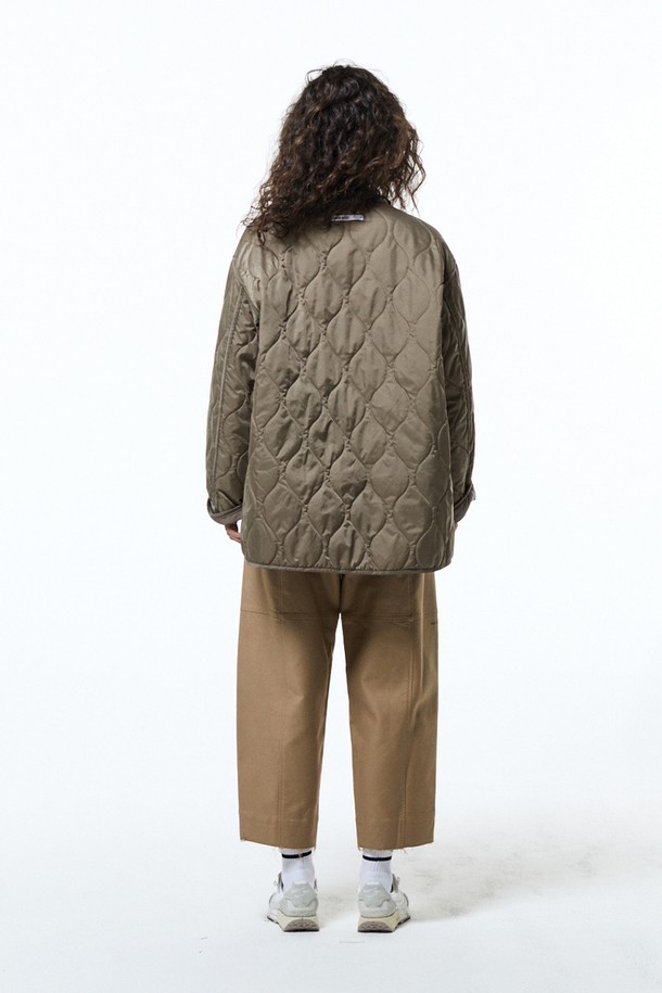 HAUS 072C - 패딩 - FELT POINTED QUILTING JACKET PADDING DARK BEIGE