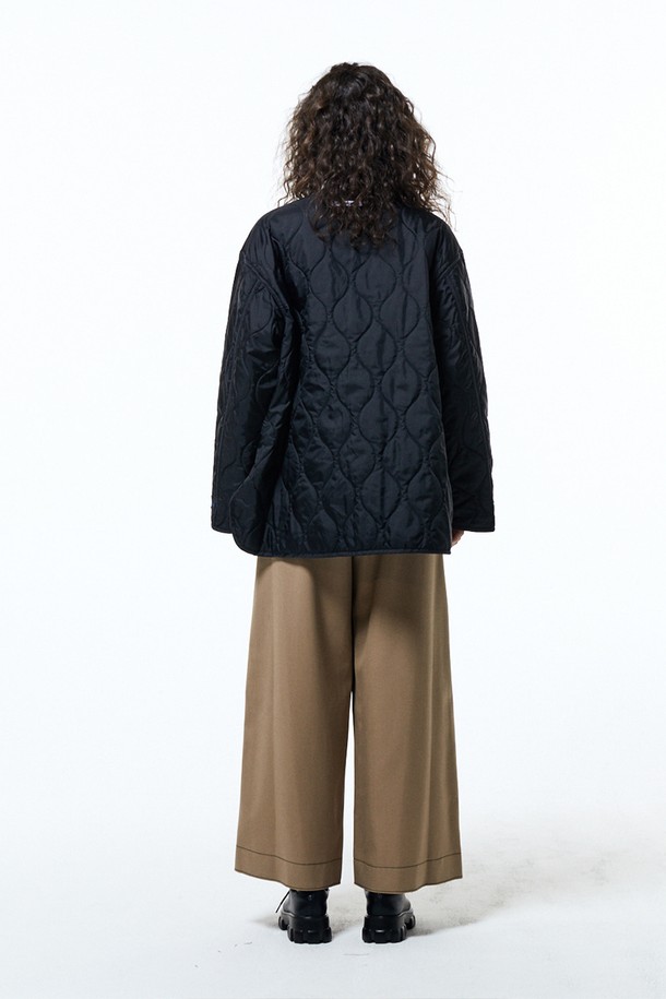 HAUS 072C - 패딩 - FELT POINTED QUILTING JACKET PADDING BLACK