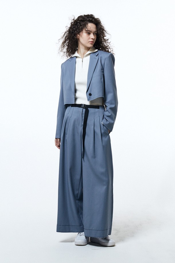 HAUS 072C - 롱/미디팬츠 - SET-UP SIDE PANTS BLUE