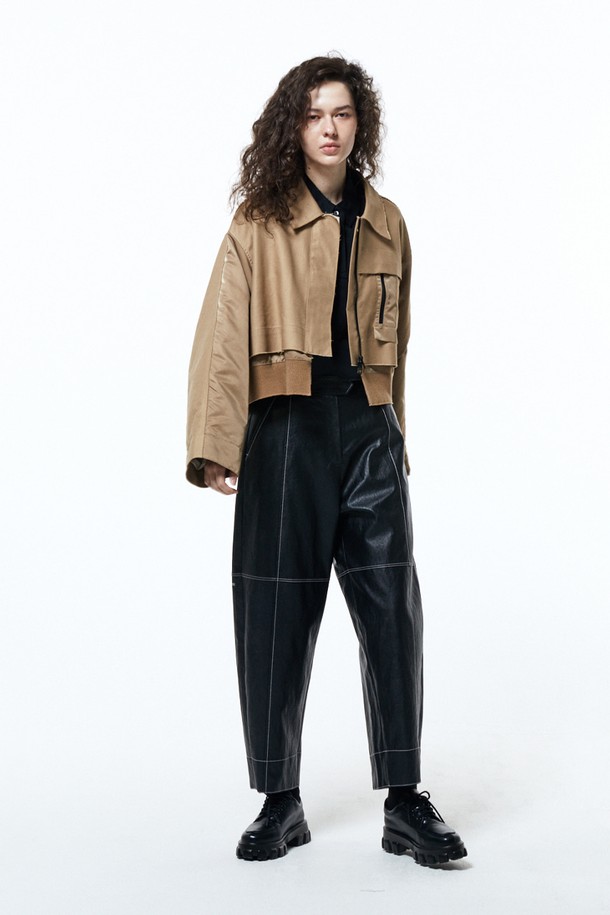 HAUS 072C - 롱/미디팬츠 - BAGGY FIT PANTS BLACK