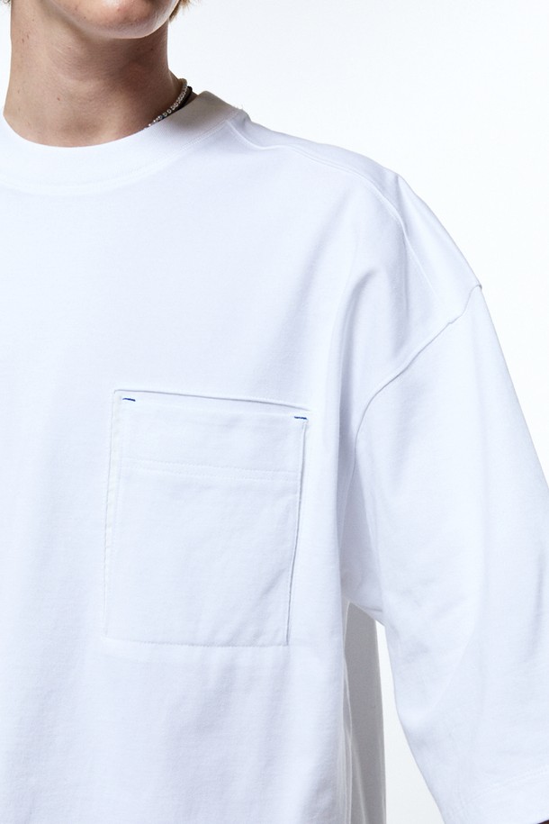 HAUS 072C - 반팔티셔츠 - BIG POCKET T-SHIRTS WHITE