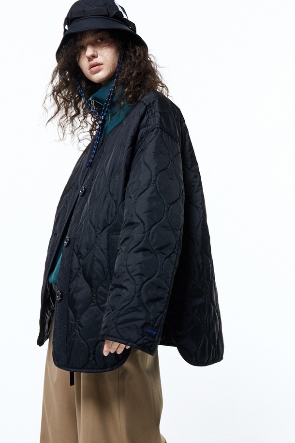 HAUS 072C - 패딩 - FELT POINTED QUILTING JACKET PADDING BLACK