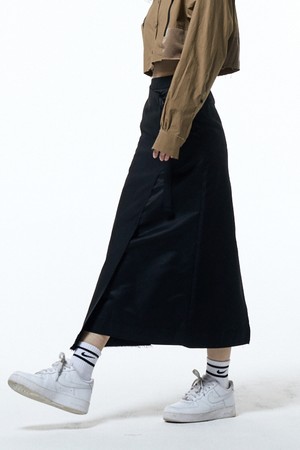 MA-1 PATCHED WRAP SKIRT BLACK