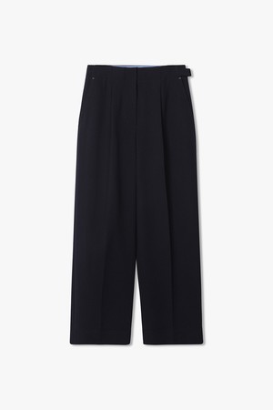 ONE TUCK WOOL PANTS NAVY