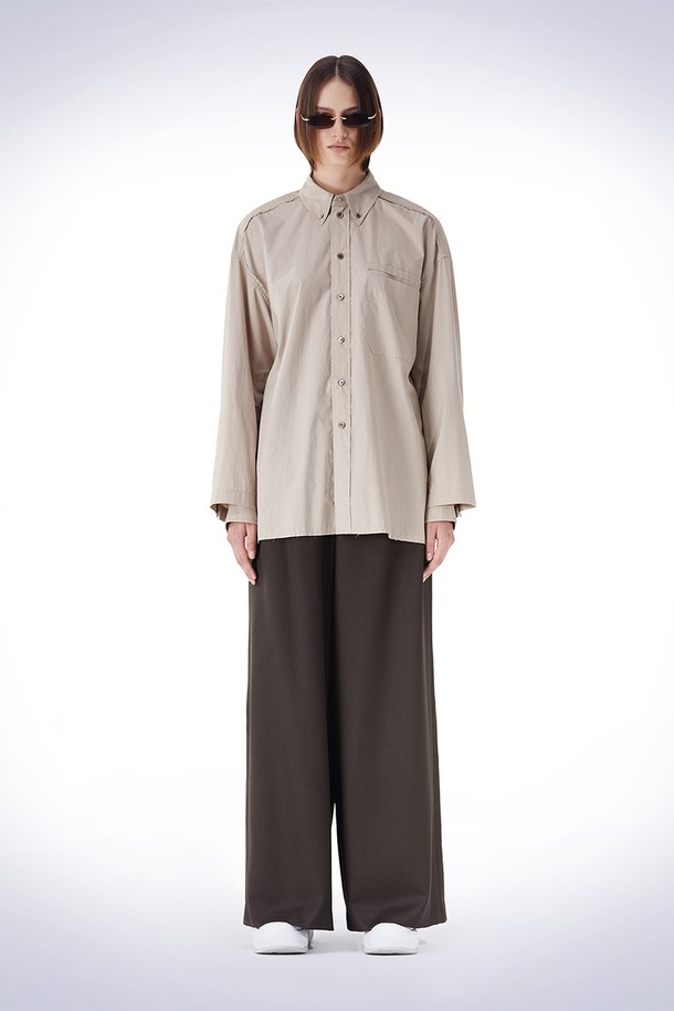 HAUS 072C - 셔츠 - DOUBLE LAYERED SLEEVE SHIRT BEIGE