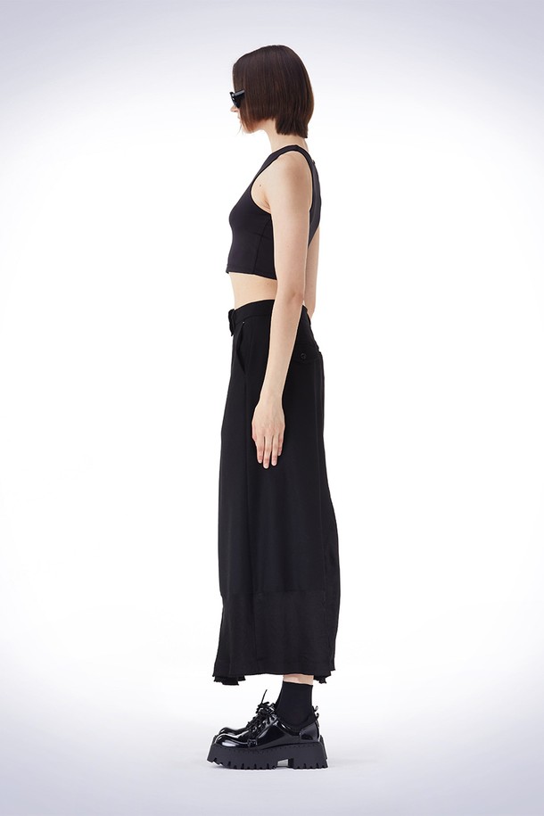 HAUS 072C - 롱스커트 - WAIST POINT WOOL SKIRT BLACK