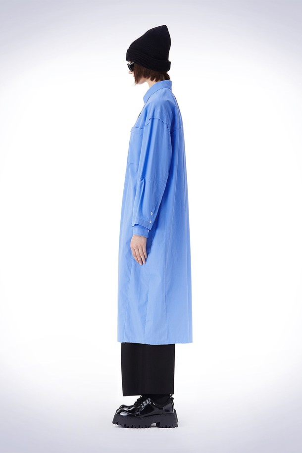 HAUS 072C - 긴소매 원피스 - DOUBLE LAYERED SLEEVE ONEPIECE BLUE