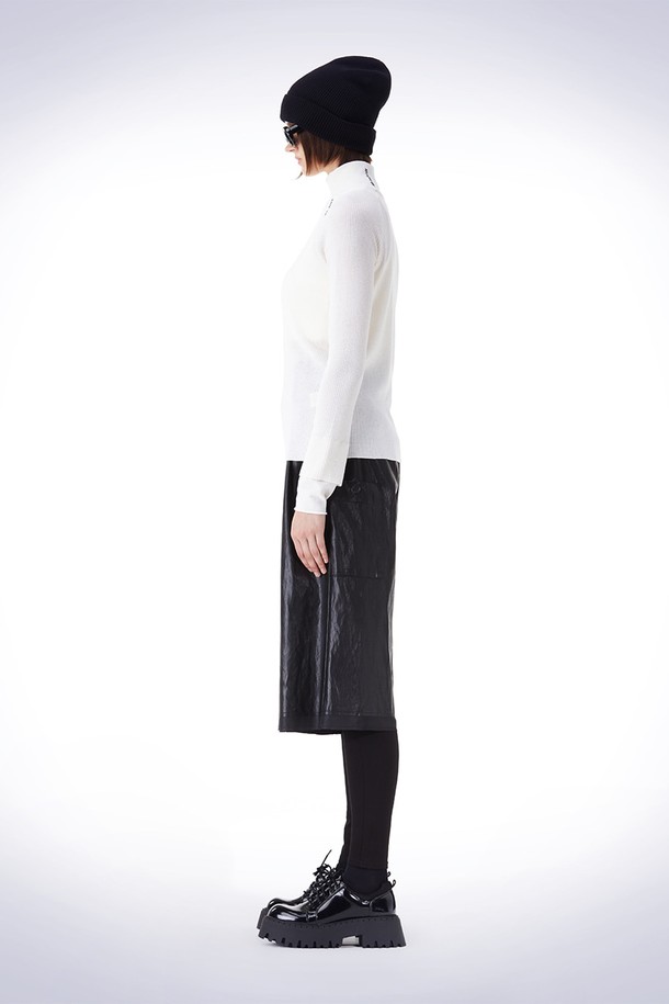 HAUS 072C - 스웨터 - WOOL LAYERED STITCH KNIT IVORY