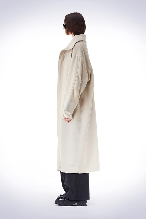 HAUS 072C - 코트 - PATCH POINT LONG COAT BEIGE