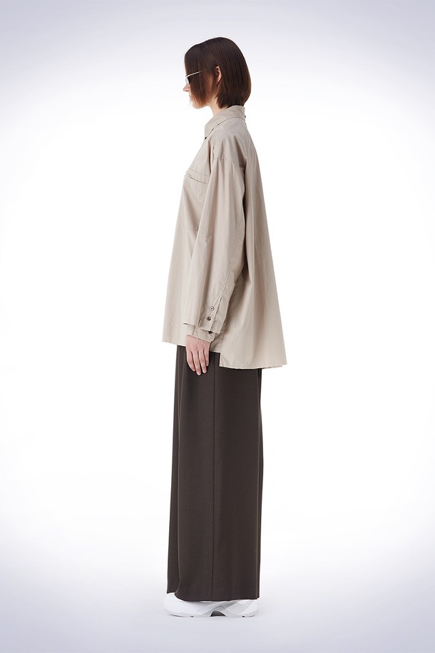 HAUS 072C - 셔츠 - DOUBLE LAYERED SLEEVE SHIRT BEIGE