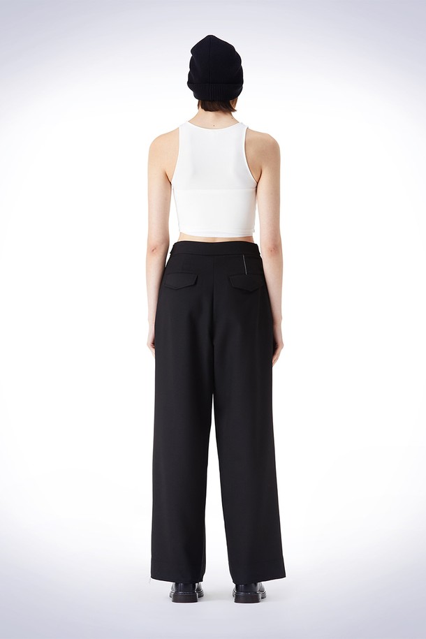 HAUS 072C - 롱/미디팬츠 - BIZO POINT WIDE PANTS BLACK