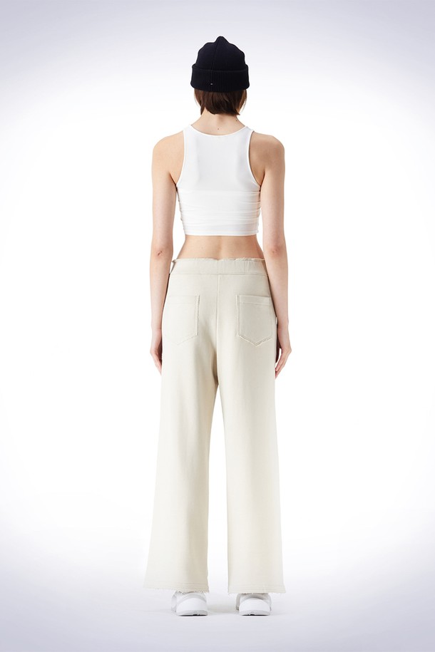 HAUS 072C - 롱/미디팬츠 - BANDING WIDE SWEAT PANTS IVORY