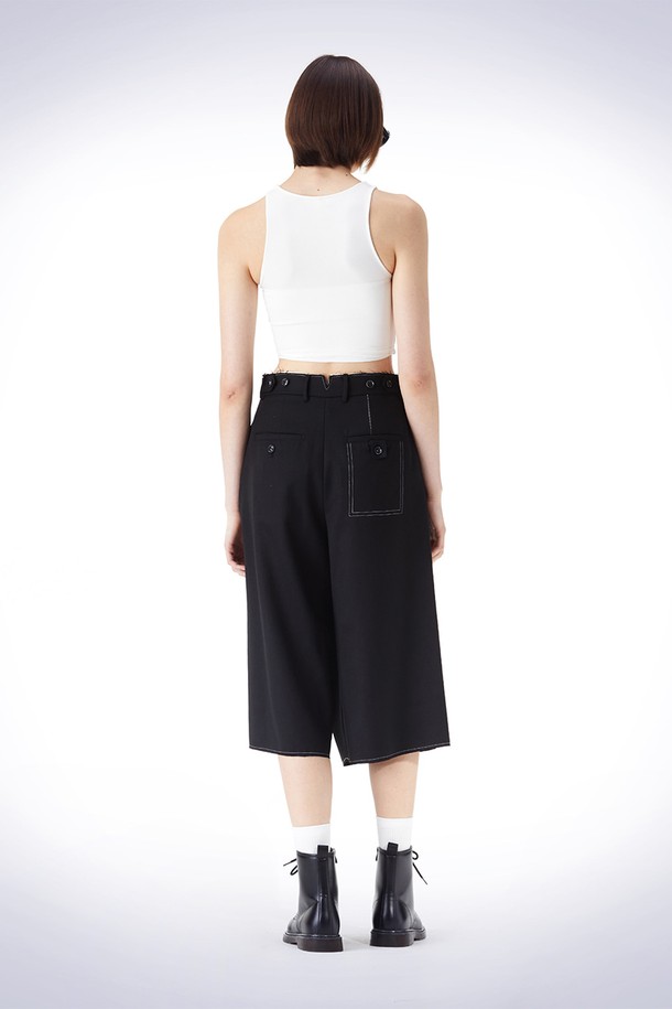 HAUS 072C - 롱/미디팬츠 - BERMUDA WRAP PANTS BLACK