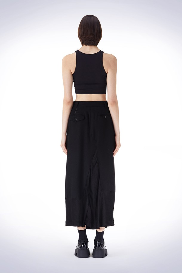 HAUS 072C - 롱스커트 - WAIST POINT WOOL SKIRT BLACK