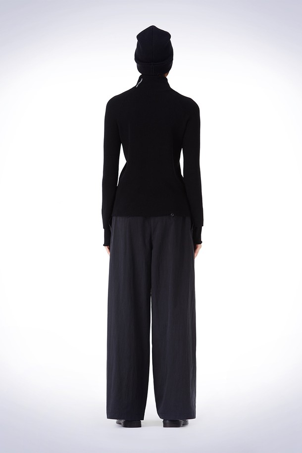 HAUS 072C - 스웨터 - WOOL LAYERED STITCH KNIT BLACK