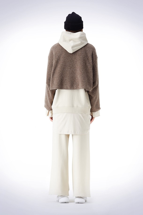 HAUS 072C - 자켓 - BOUCLE CROP OVER FIT JACKET BEIGE