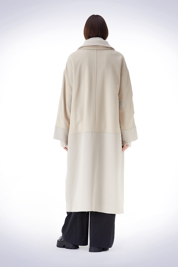 HAUS 072C - 코트 - PATCH POINT LONG COAT BEIGE