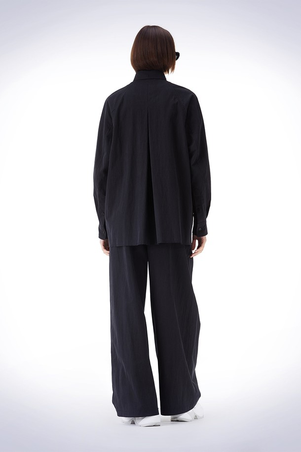 HAUS 072C - 셔츠 - RAW CUT POKET HEM SHIRT BLACK