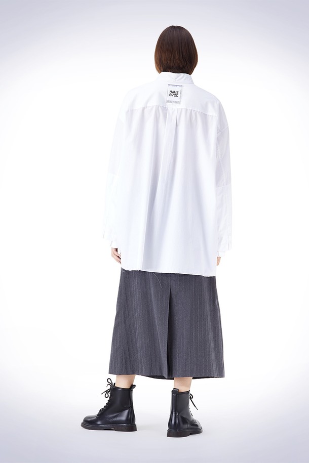 HAUS 072C - 셔츠 - DOUBLE LAYERED SLEEVE SHIRT WHITE