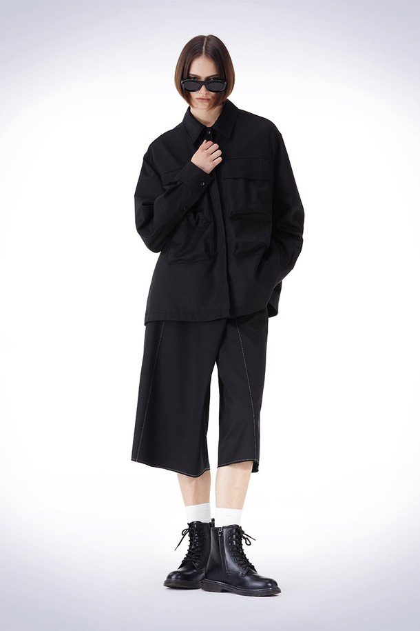 HAUS 072C - 자켓 - DOUBLE OUTPOCKES JACKET BLACK