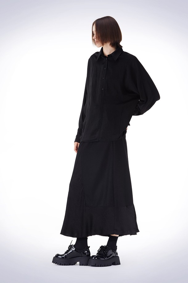 HAUS 072C - 셔츠 - DOLMAN SLEEVE OVER FIT SHIRT BLACK