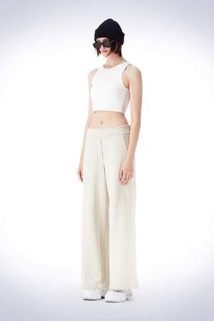 BANDING WIDE SWEAT PANTS IVORY