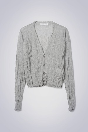 CREASE PEARL CARDIGAN LIGHT GREY