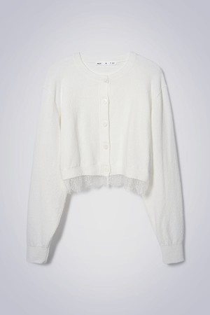 LILY BOUCLE LACE CARDIGAN IVORY