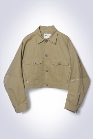 CURVED SLEEVE COLLAR JACKET BEIGE